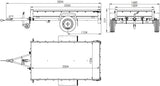 UNITRAILER Car Trailer 230 x 125 cm Garden Trailer 230 Tilting 750 kg with Jockey Wheel, Blue Tarpaulin and High Arrow