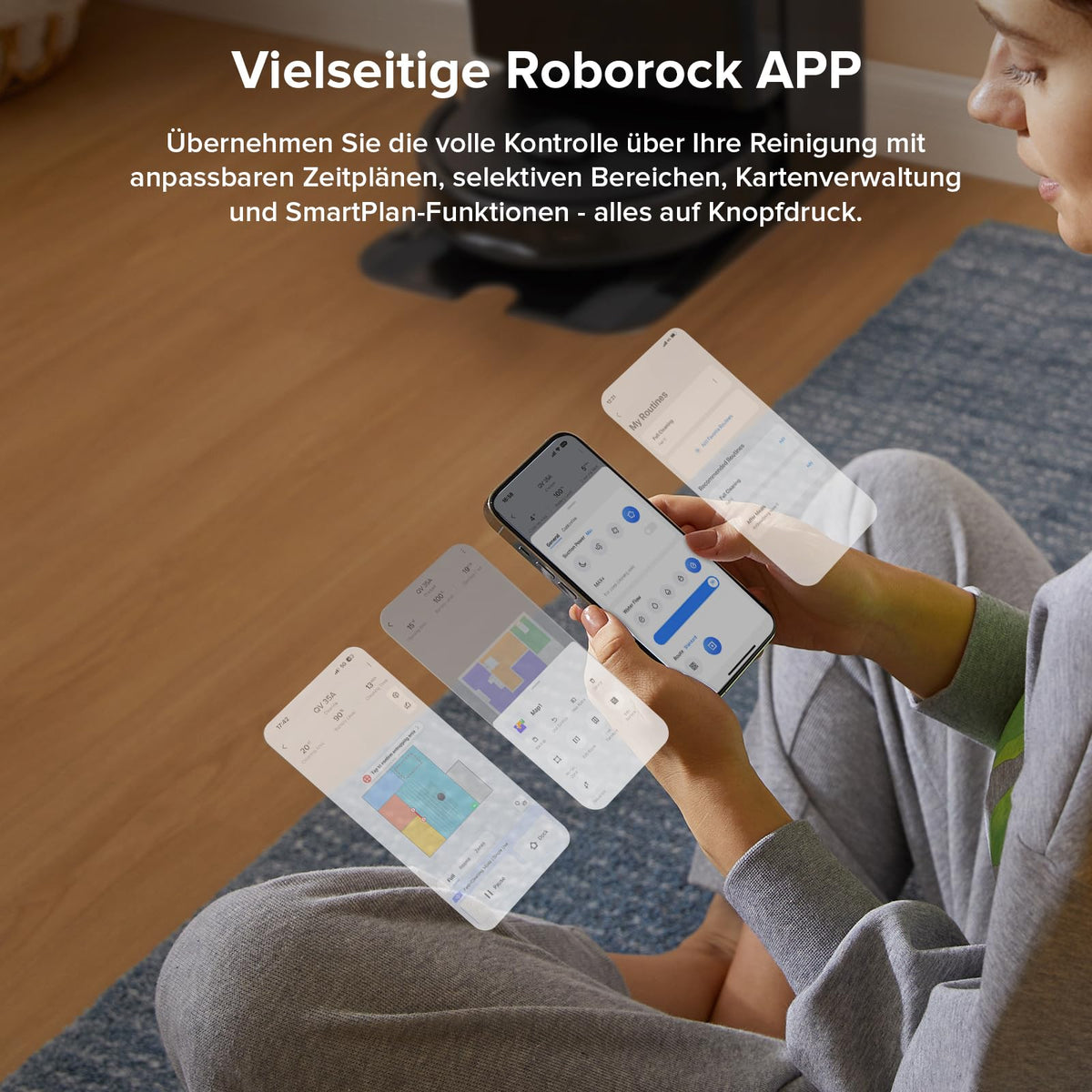 roborock Qrevo S5V Saugroboter mit Wischfunktion&Hebarem Wischmopp