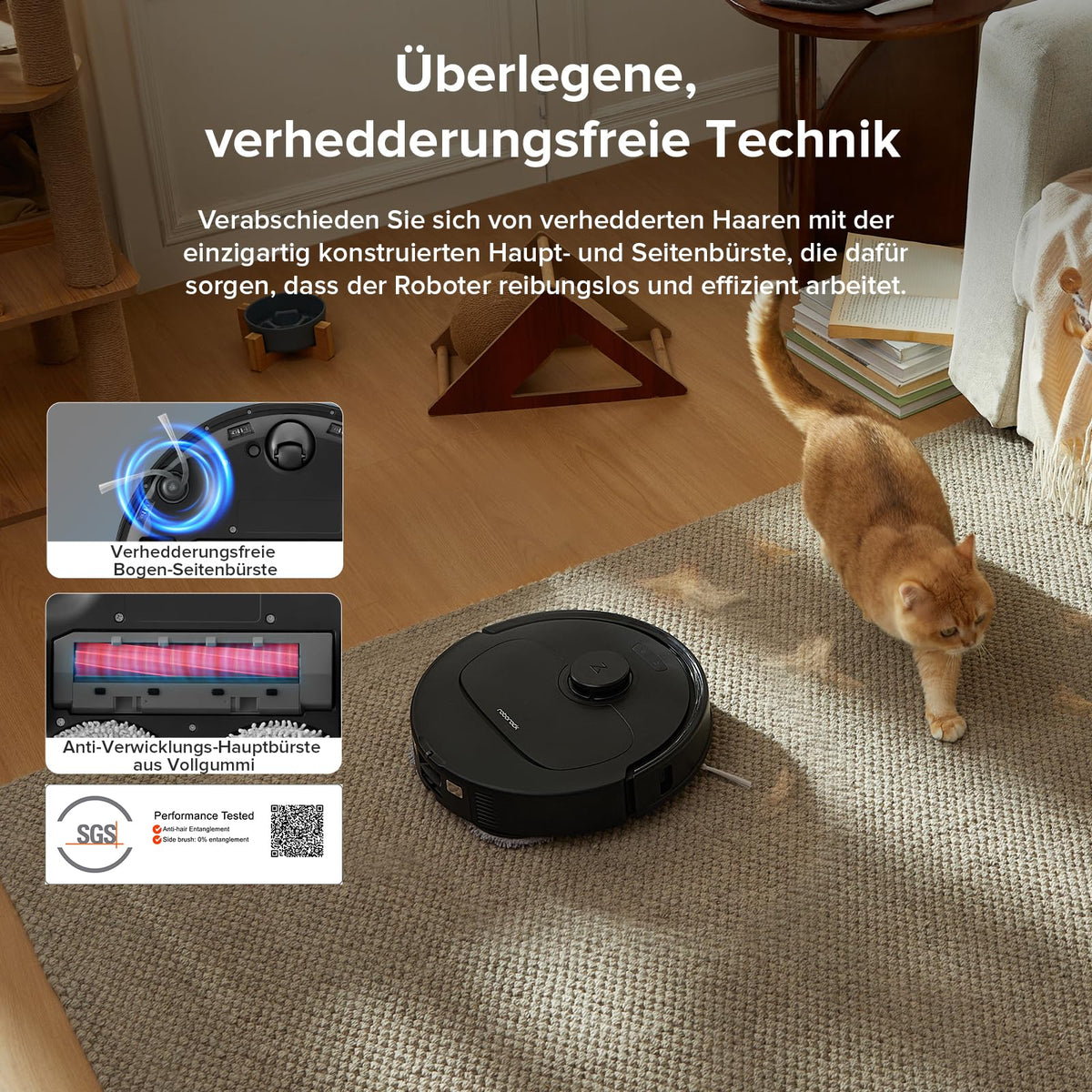 roborock Qrevo S5V Saugroboter mit Wischfunktion&Hebarem Wischmopp