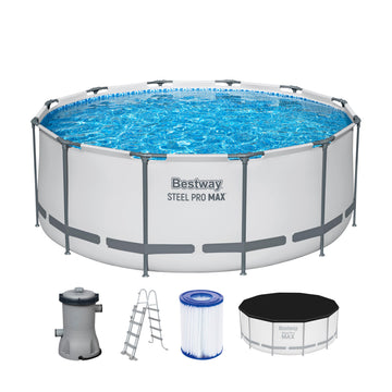 Bestway Steel Pro MAX™ Aufstellpool Komplett-Set mit Filterpumpe Ø 366 x 122 cm